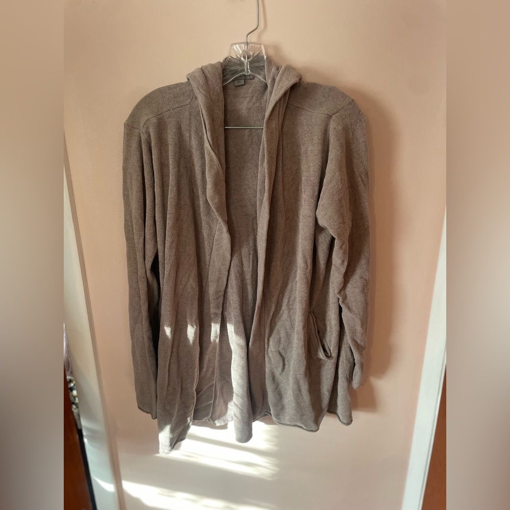 Barefoot Dreams Coastal Hooded Cardigan Brown Size X Large Cozy (T) - Picture 4 of 5